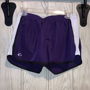 Purple athletic shorts